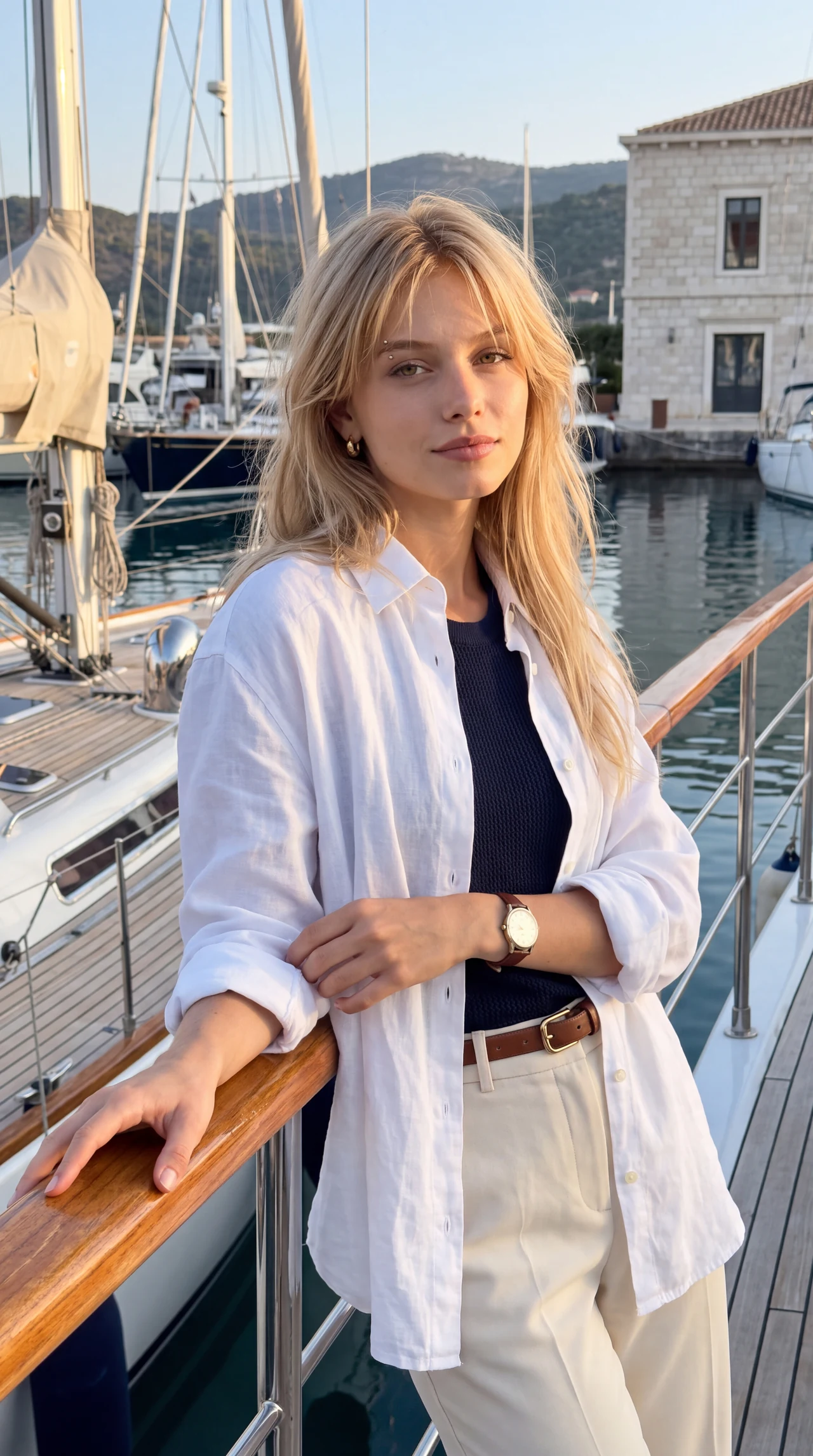 Утро в яхт-клубе ⚓☀️ Сделай такой же дорогой кадр — белая рубашка, спокойная марина, яхты…
