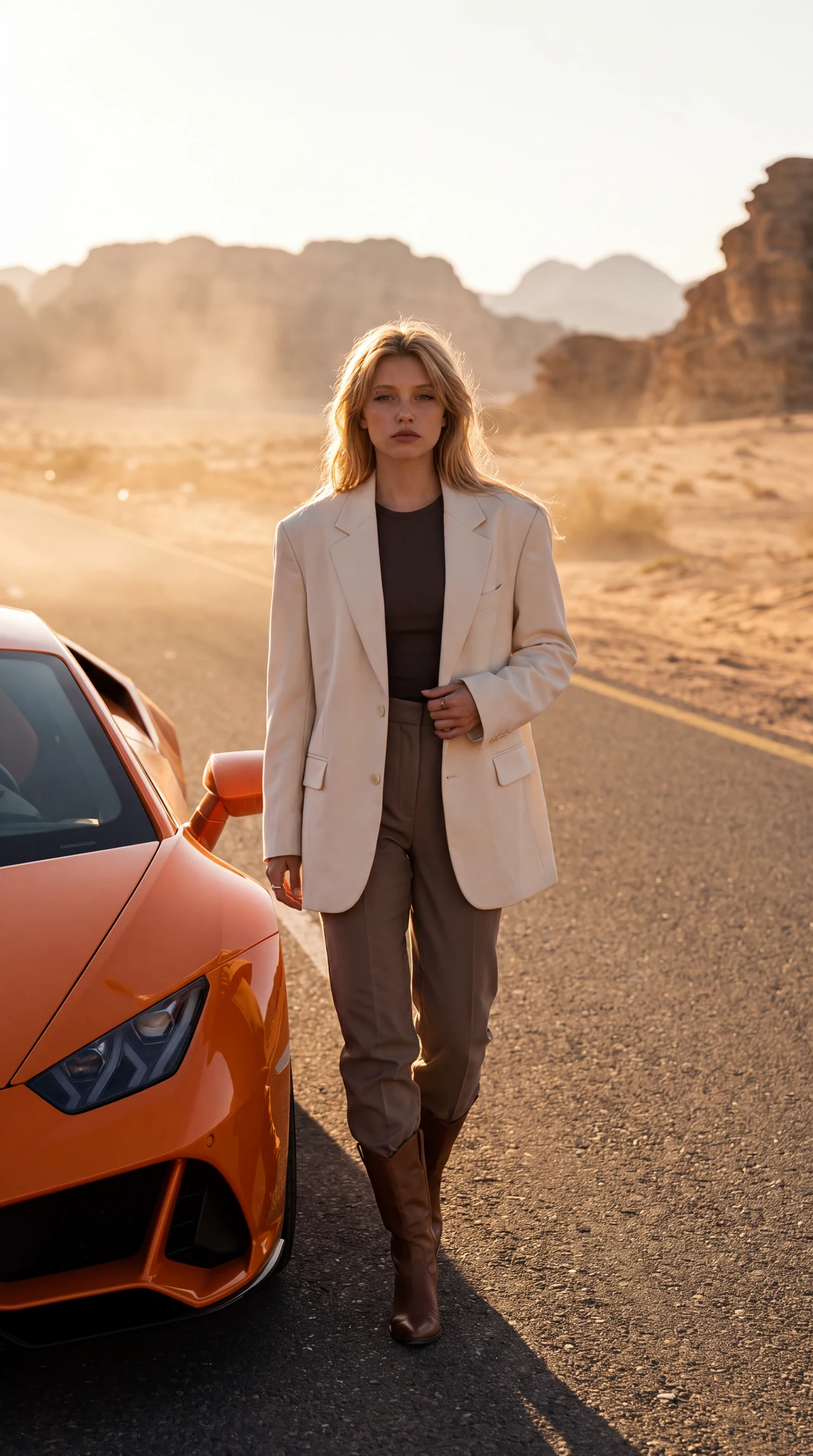 Lamborghini — пустынный закат 🌅🏎️ Сделай такой же кинематографичный кадр с Lamborghini по…