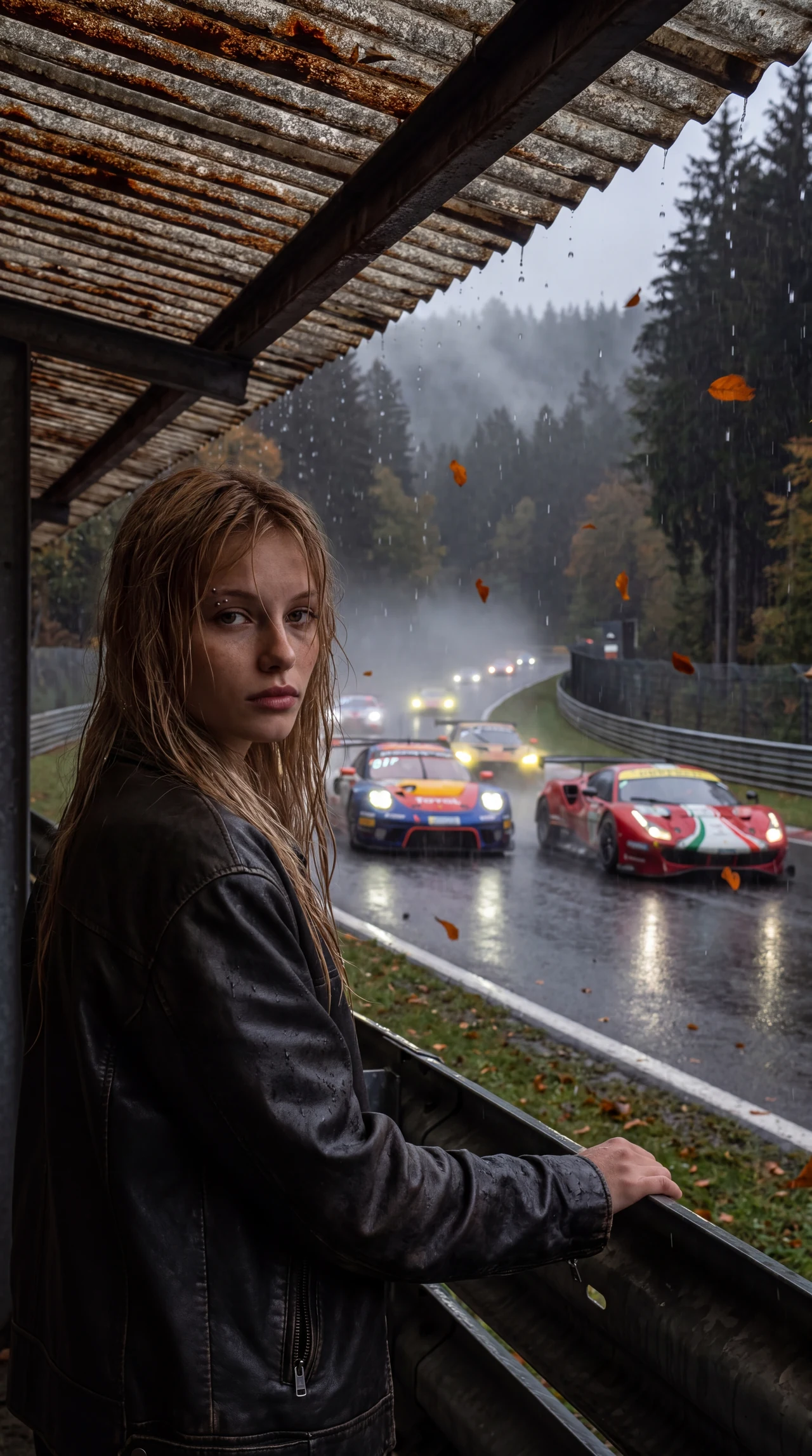 Гонки в дождливую погоду ✨🏎️ Сделай такой же атмосферный кадр с мокрым треком и яркими бо…