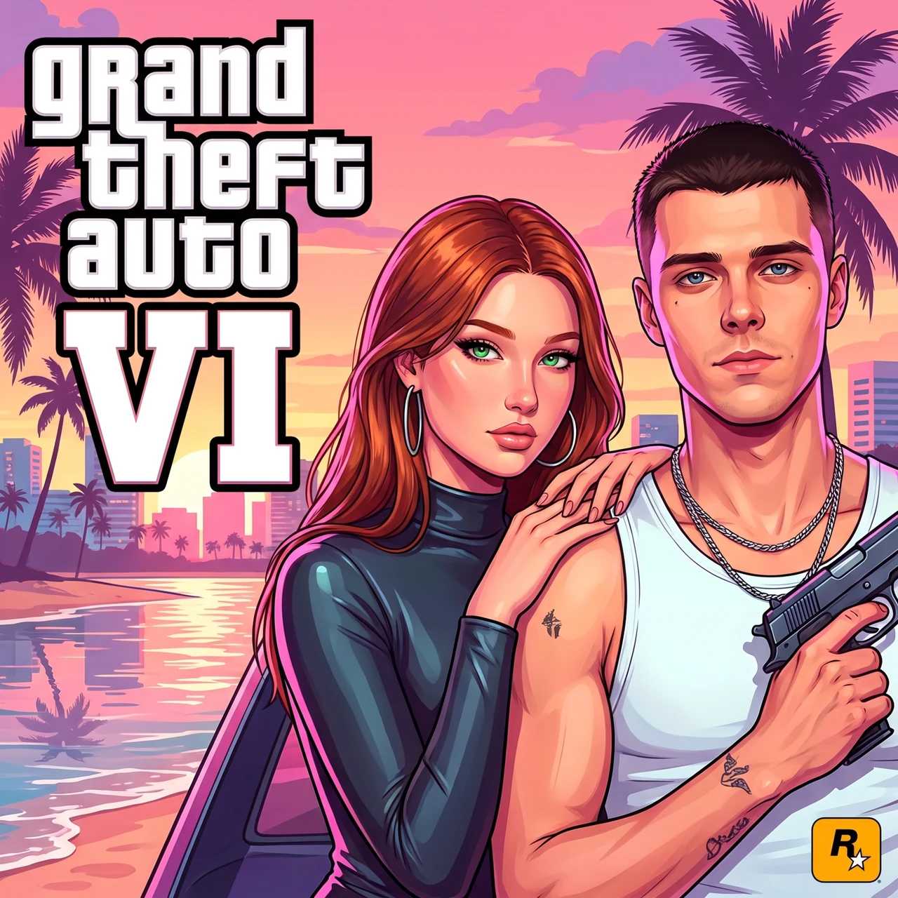 Парный постер в стиле GTA 6 🎮 Создай такой же парный постер в пару кликов жми «Повторить»…