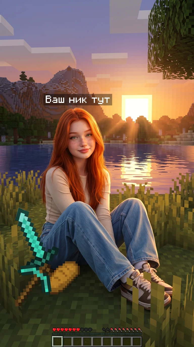 Фото в Minecraft 🌅⛏️ Ты можешь сделать такое же в пару кликов жми «Повторить» 🔄 Загрузи с…