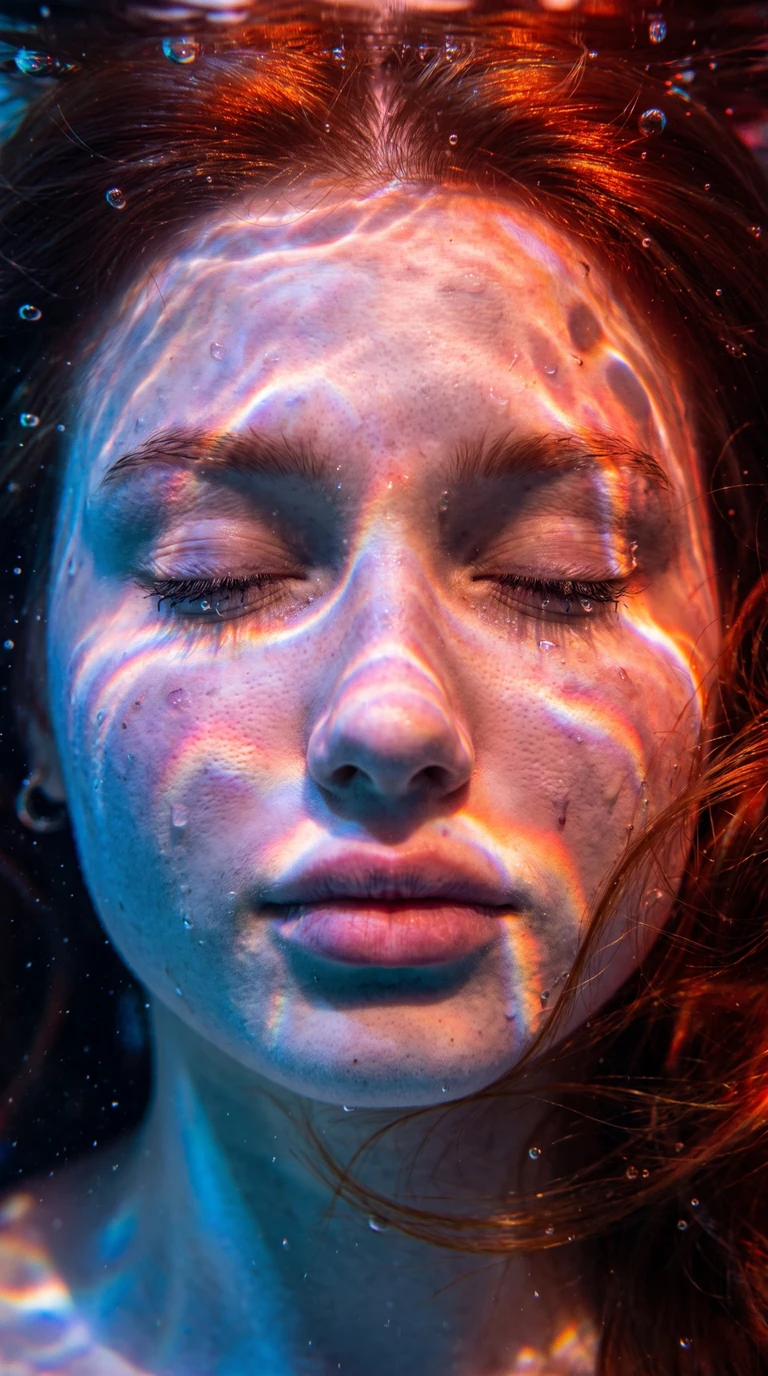 Неоновый портрет под водой 🌈💧 Ты можешь сделать такое же фото в пару кликов жми «Повторит…