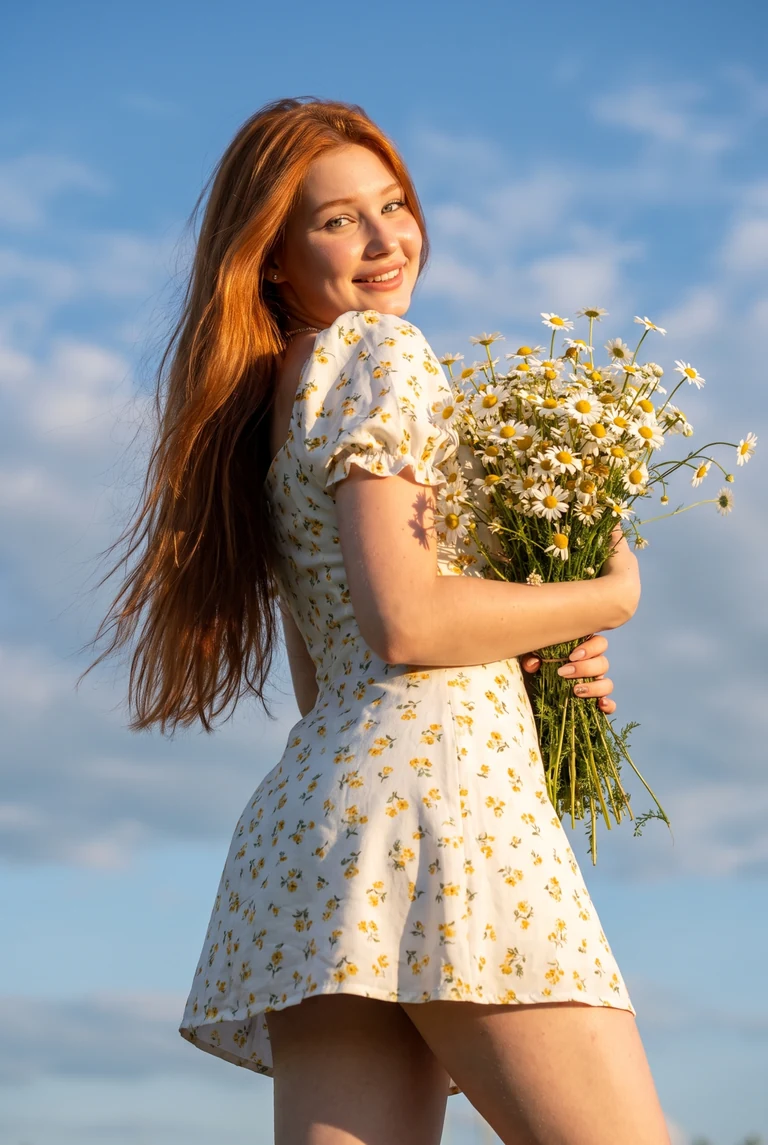 Летний портрет с ромашками 🌼 Ты можешь сделать такое же фото в пару кликов жми «Повторить…