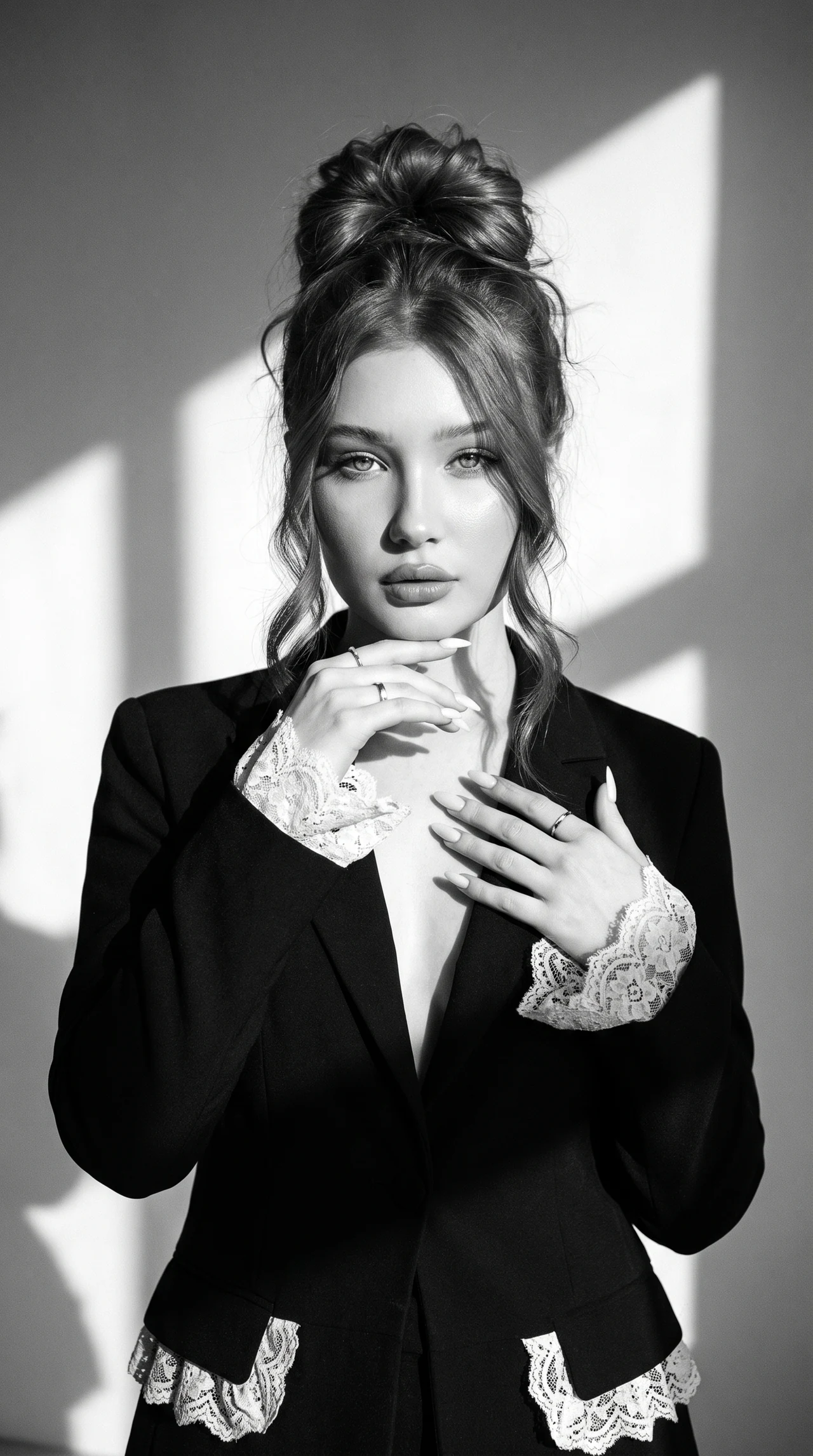 Чёрно-белый fashion-портрет 🖤 Ты можешь сделать такое же фото в пару кликов жми «Повторит…