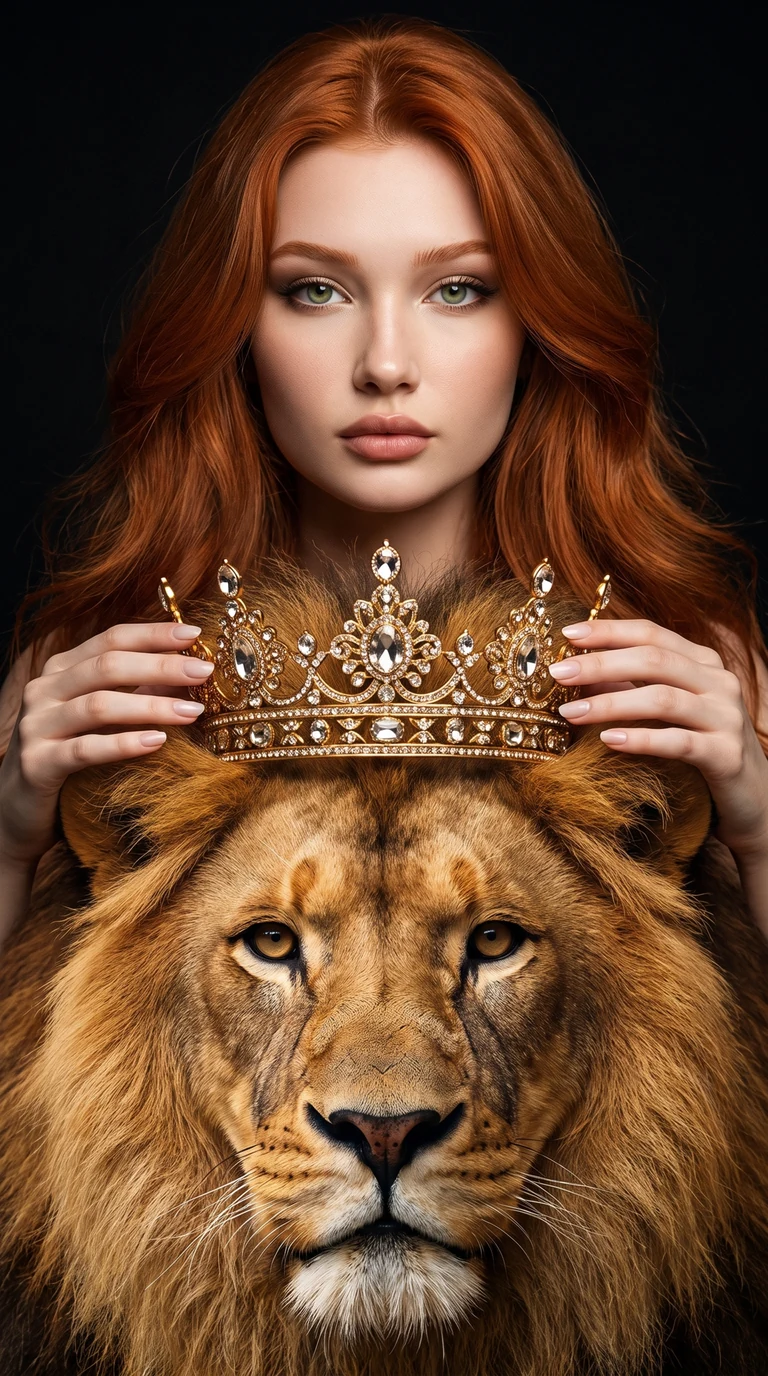 Королева и её лев 👑🦁 Ты можешь сделать такое же фото в пару кликов жми «Повторить» 🔄 Загр…