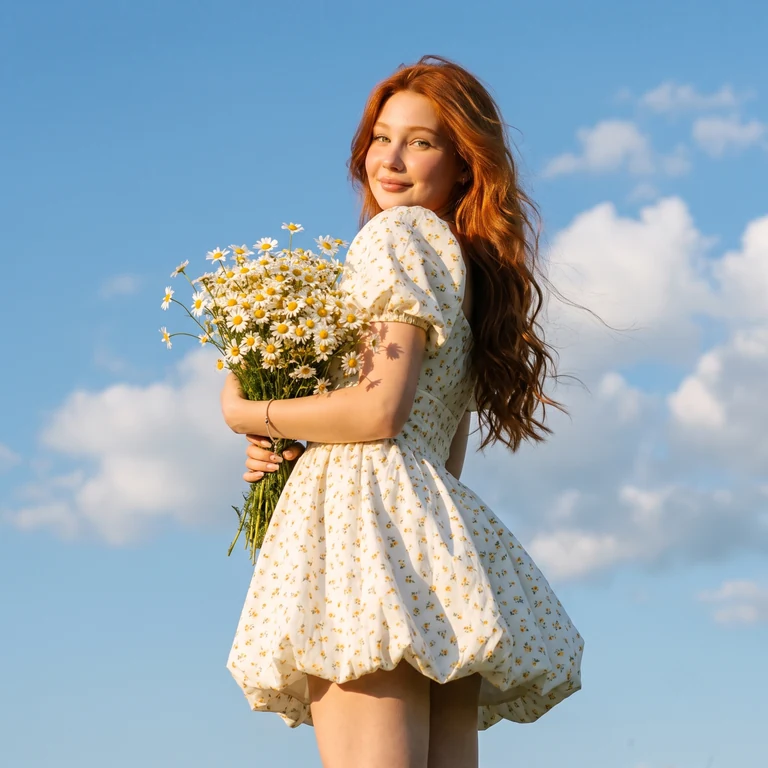 Летний портрет с ромашками 🌼 Ты можешь сделать такое же фото в пару кликов жми «Повторить…