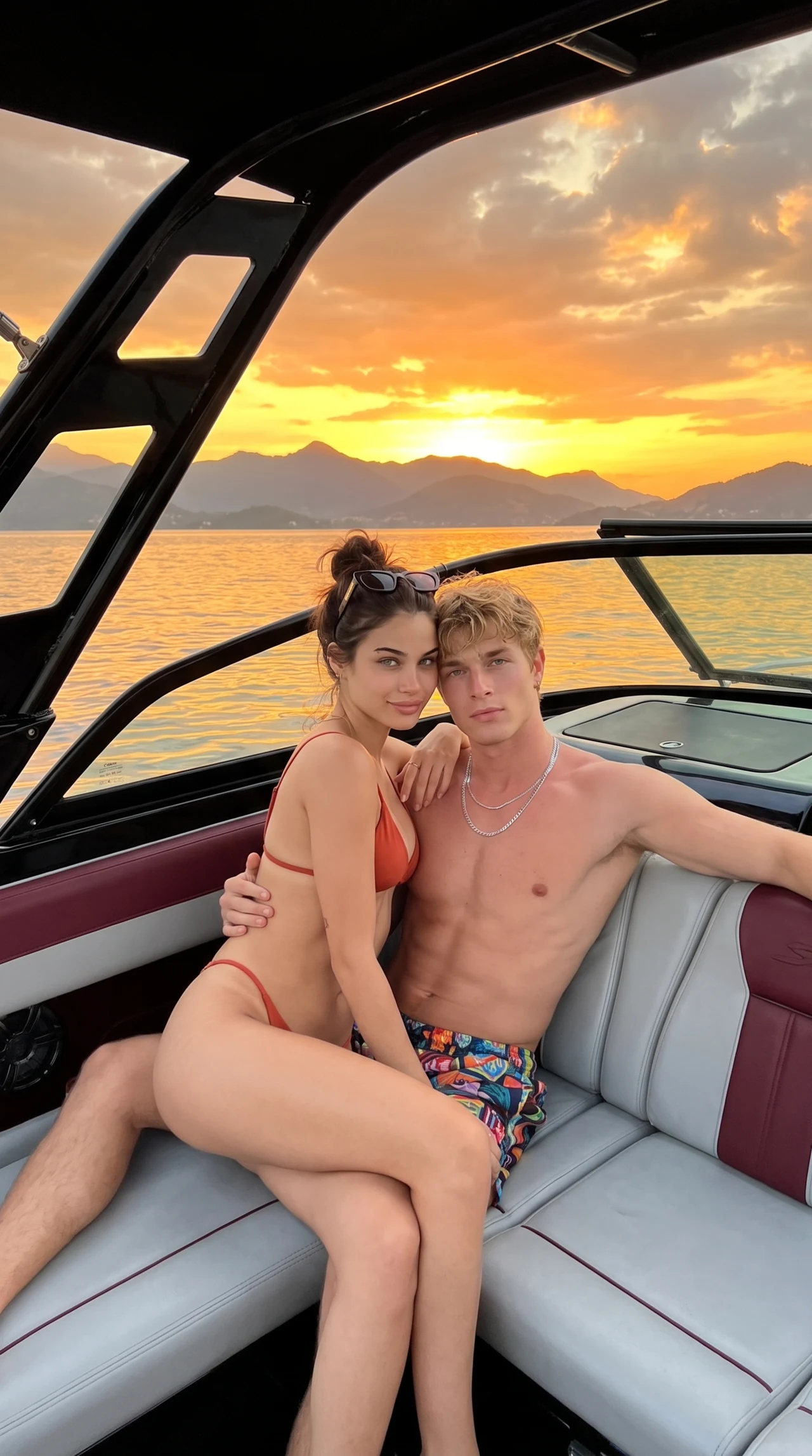 Закат для двоих 🌅🛥️ Сделай такой же романтичный парный кадр на яхте / жми «Повторить» 🔄 З…