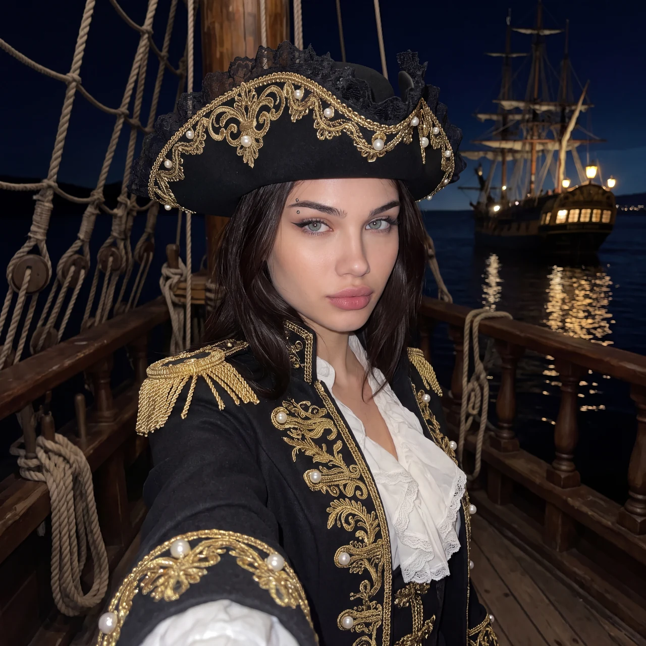 На пиратском корабле 🏴☠️ Сделай такое же фото в пару кликов жми «Повторить» 🔄 Загрузи св…