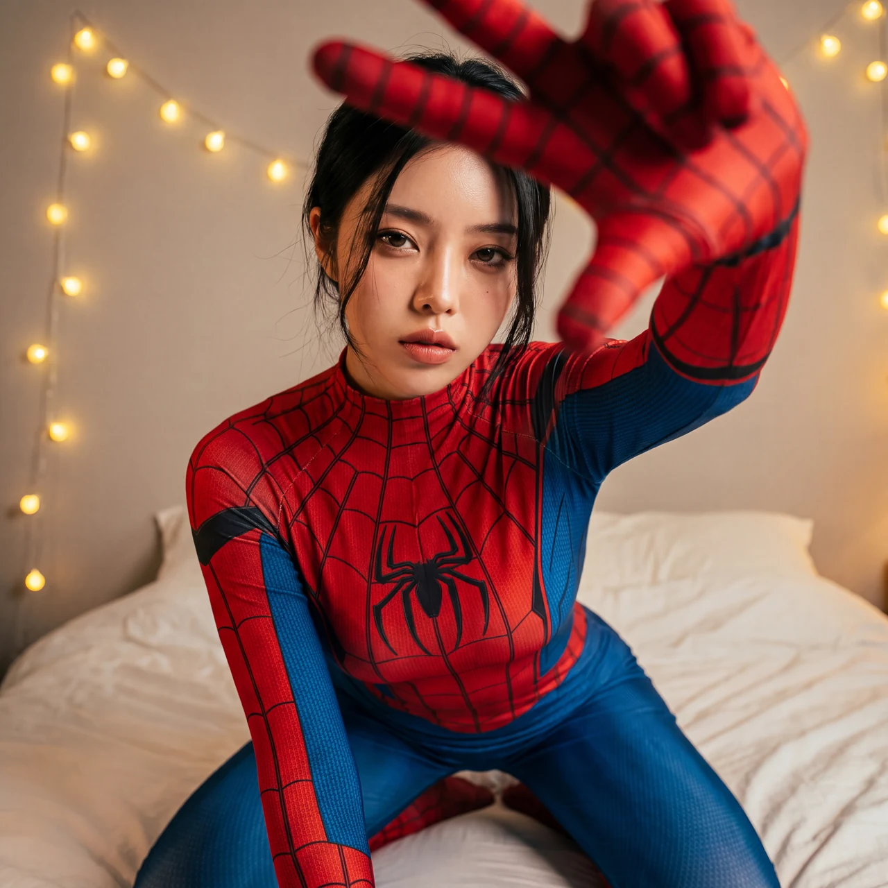 Spider-Girl Mood 🕷️❤️ Сделай такой же эффектный кадр в костюме Человека-паука — крупный р…