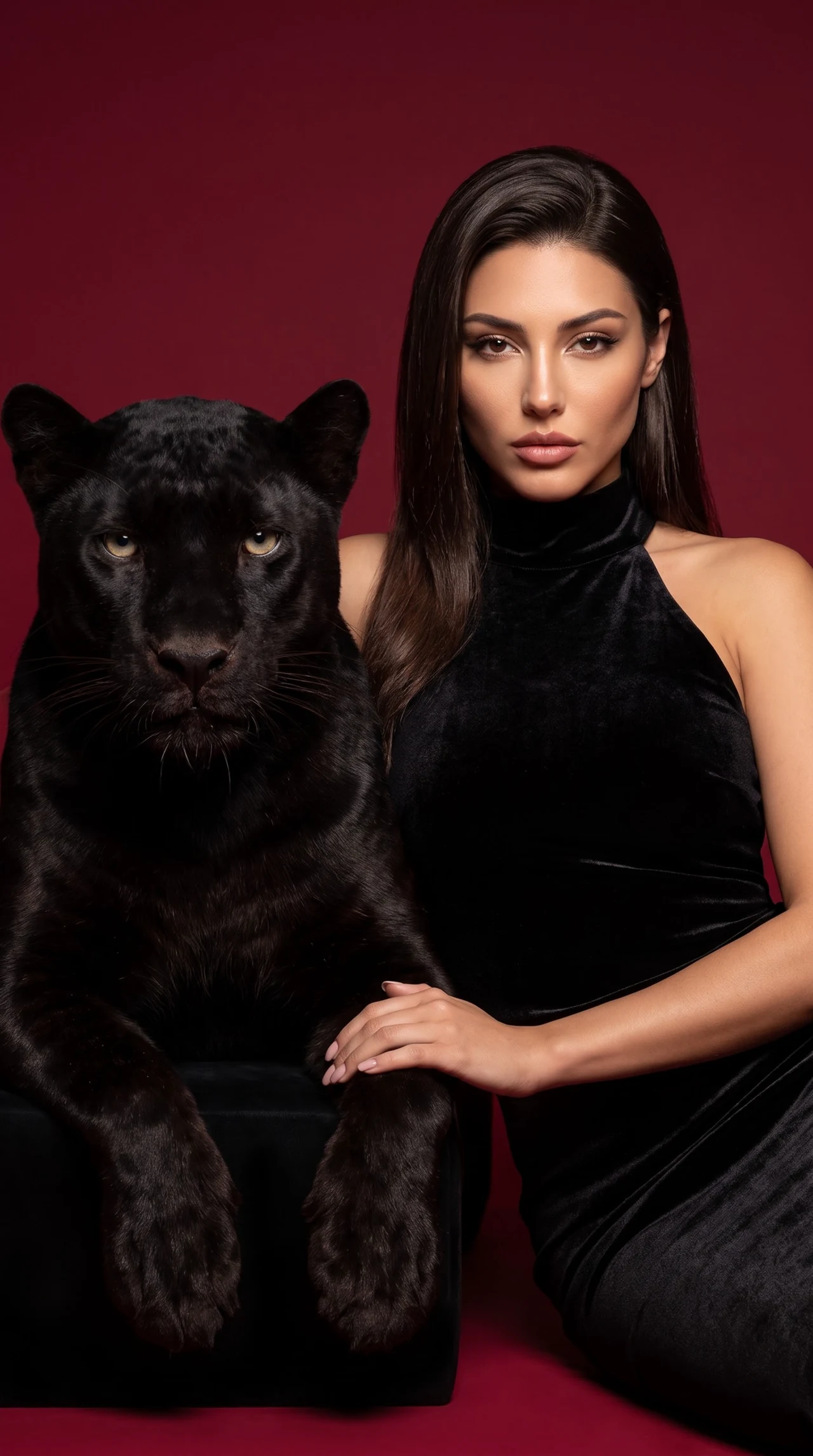 Black Panther Mood 🖤🐆 Сделай такой же эффектный fashion-кадр с чёрной пантерой — бархатны…