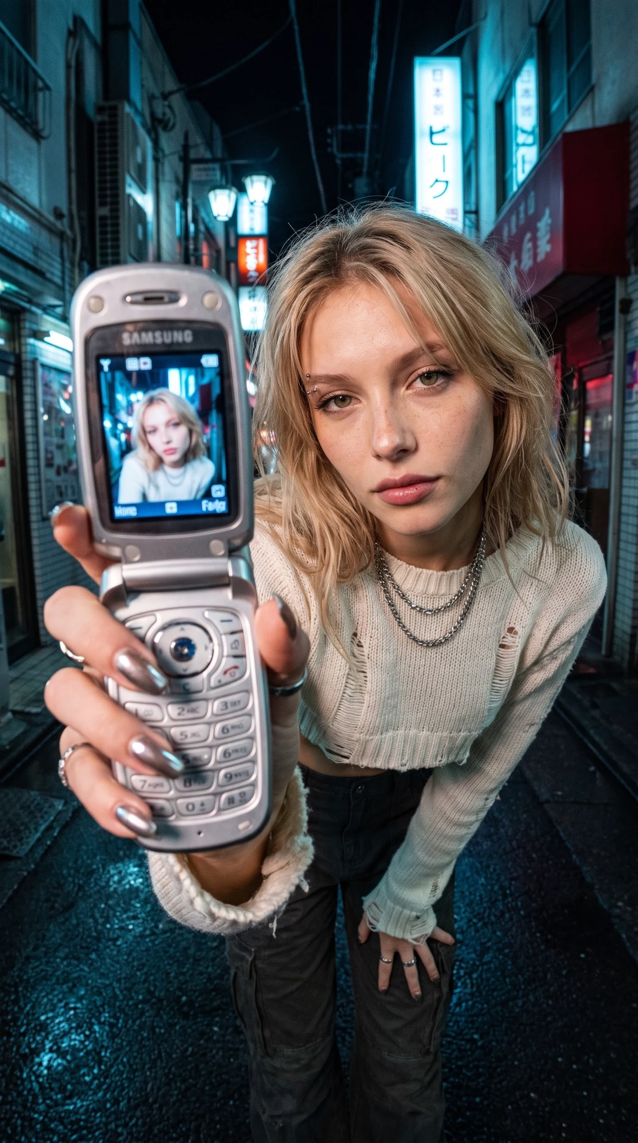 Ночной вайб нулевых 📱🌃 Сделай такой же атмосферный кадр — телефон-раскладушка крупно у ка…