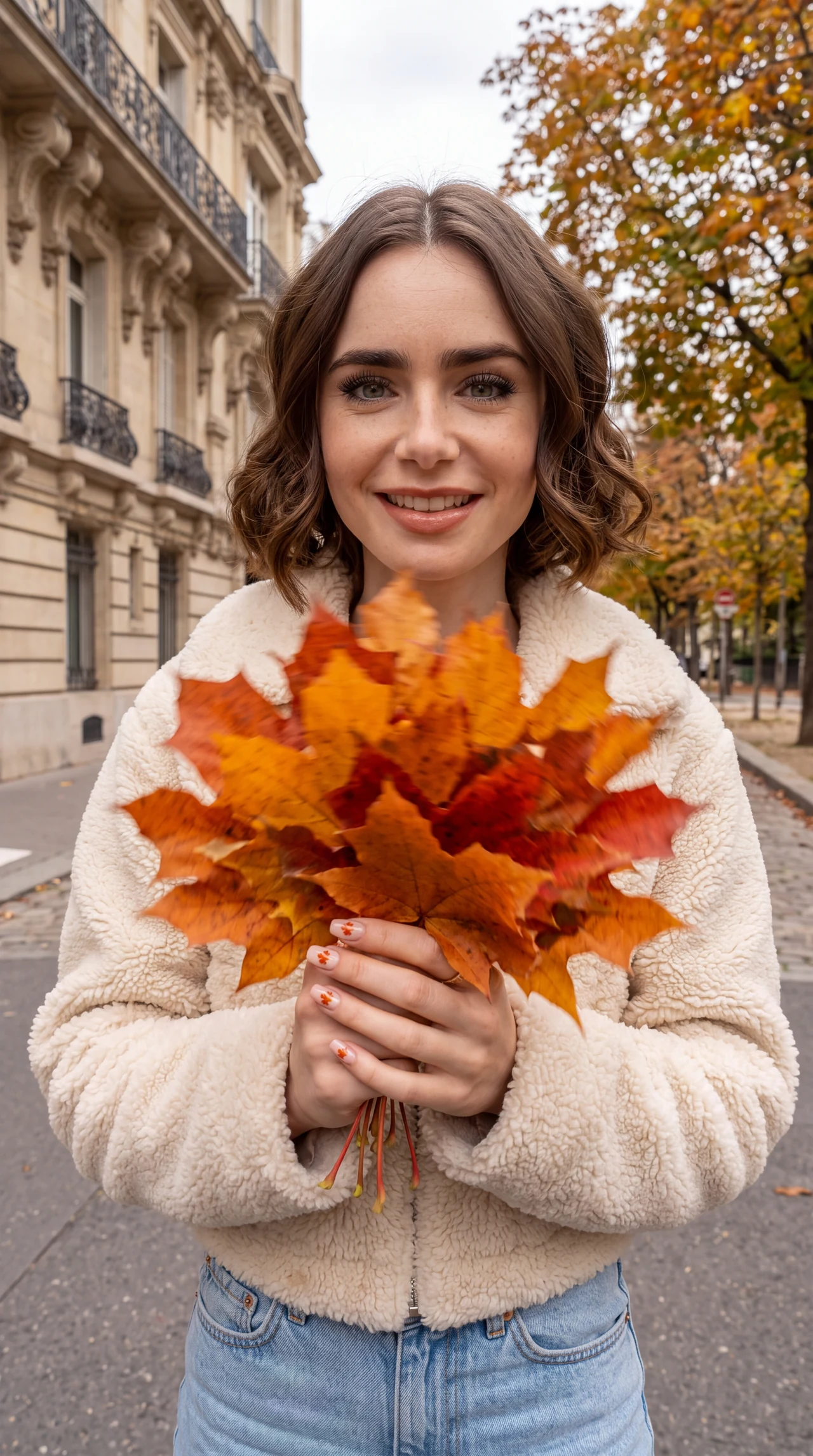 🍁 Осеннее фото где вы держите в руках осенний букет кленовых листьев. Загрузите 1 фото гд…