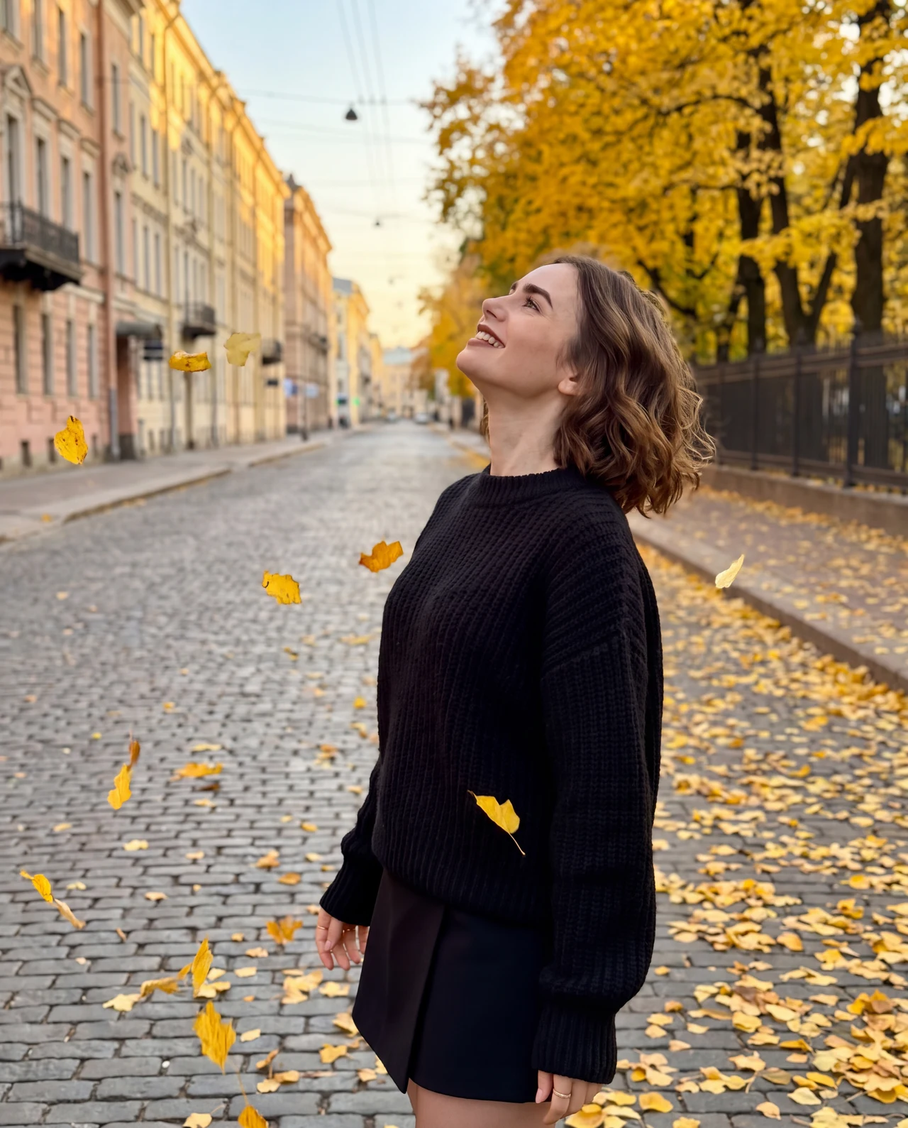 🍁 Осеннее фото где вы на Питерской улице где нет машин. Загрузите 1 фото где хорошо видно…