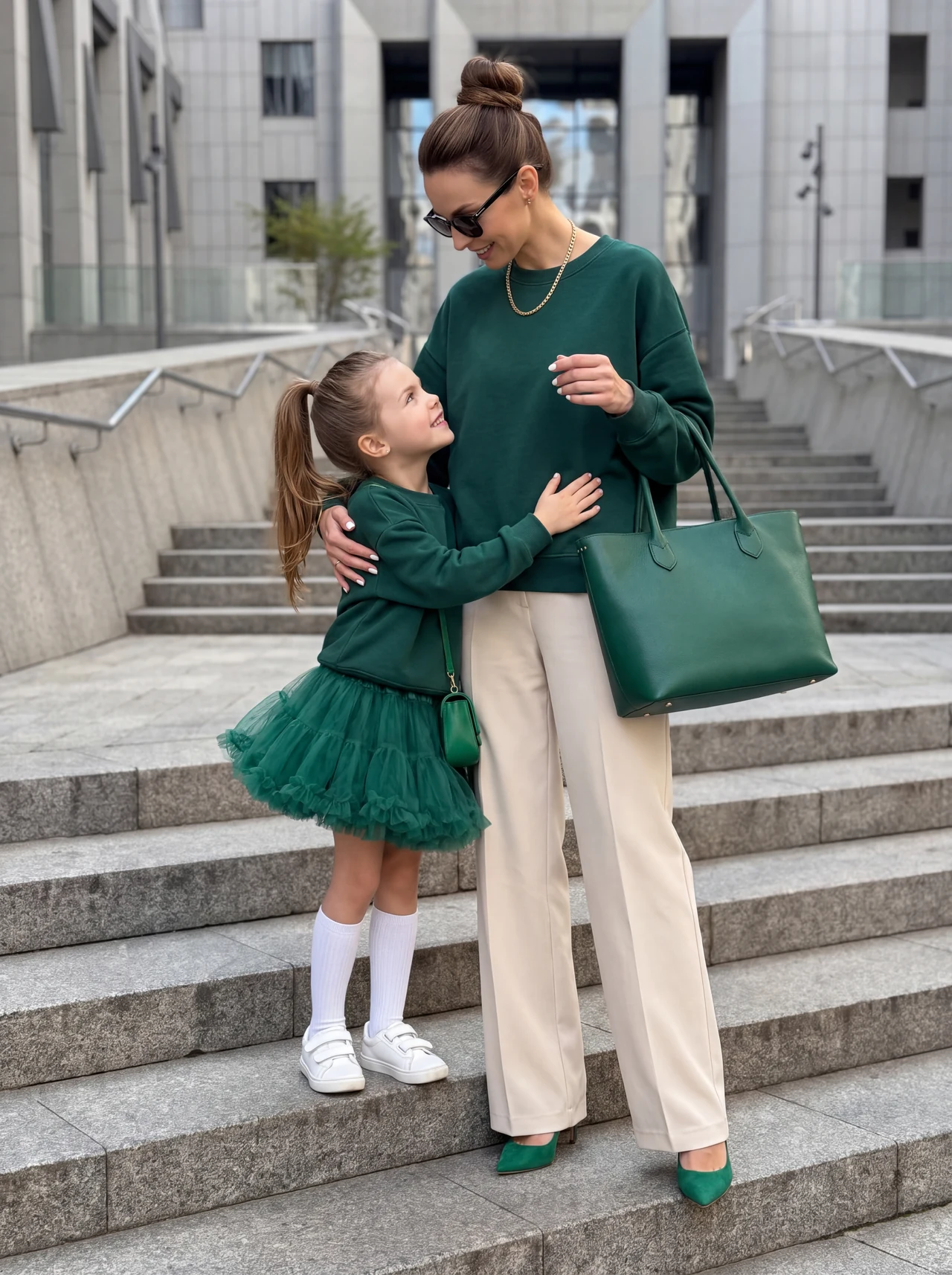Высокий городской стиль и трендовый Family Look. Глубокий изумрудный оттенок, идеальные к…