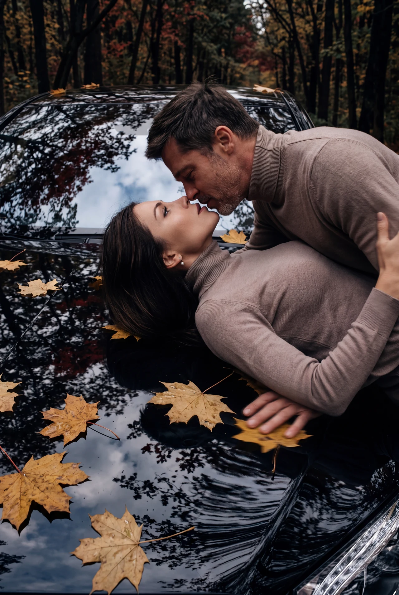 Осень обнажает всё: и деревья, и чувства. 🍂❤️ Повторить в 1 клик 🍂🖤