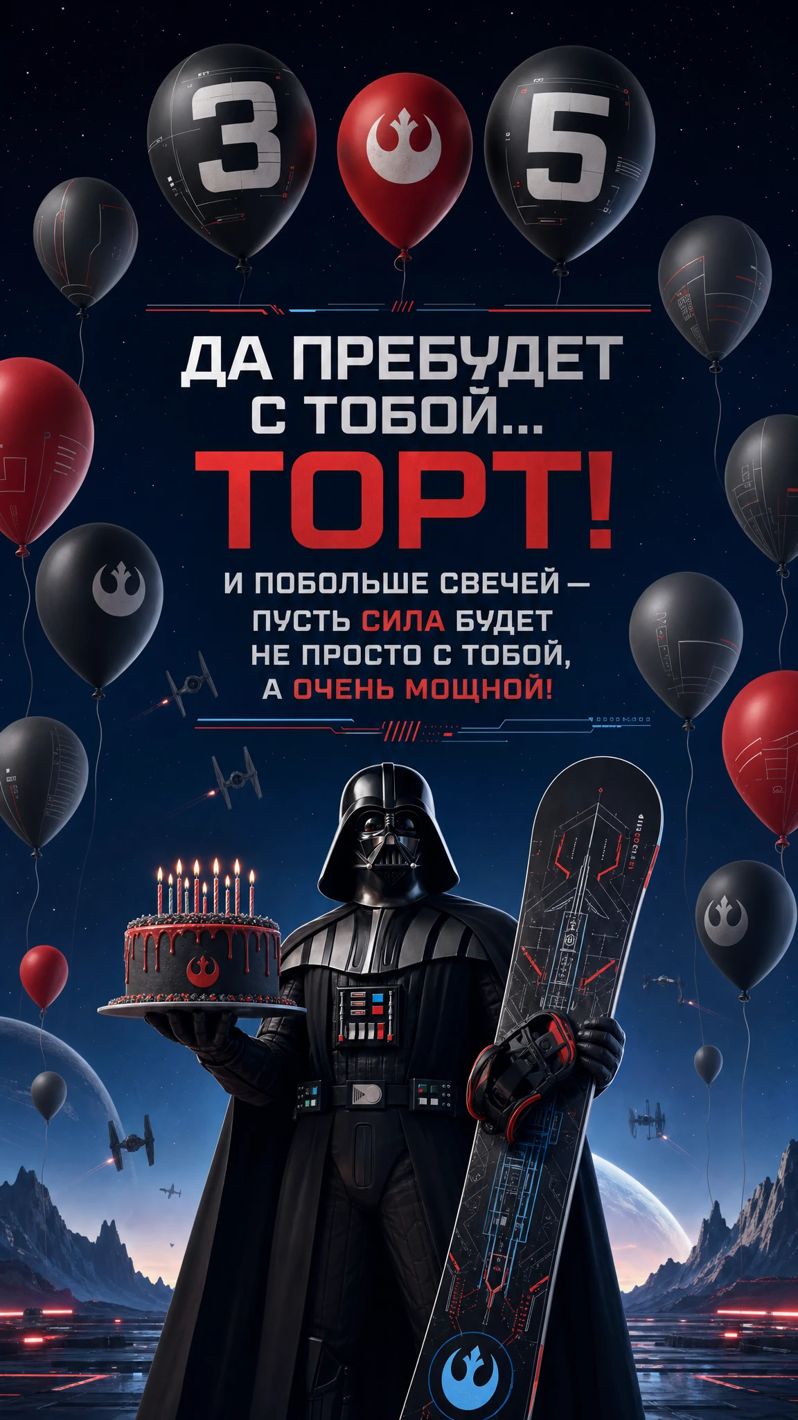 Открытка в стиле звездных войн