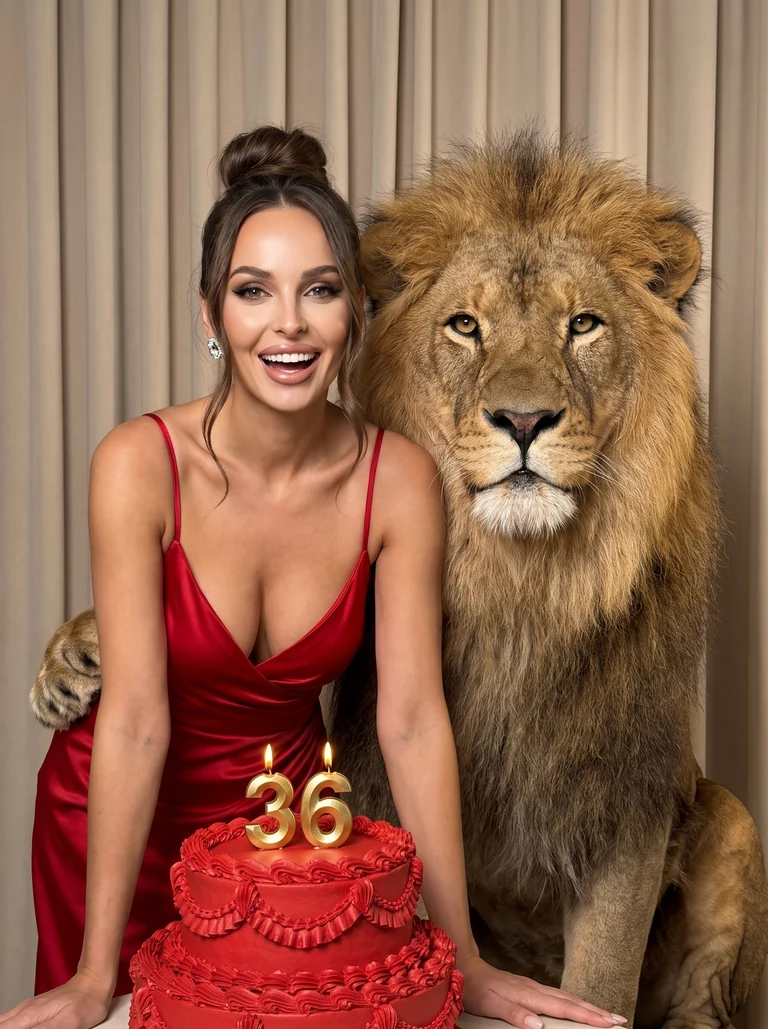 Меняйте возраст на свой ❤️ Трендовое фото на день рождения со львом ♌️🦁