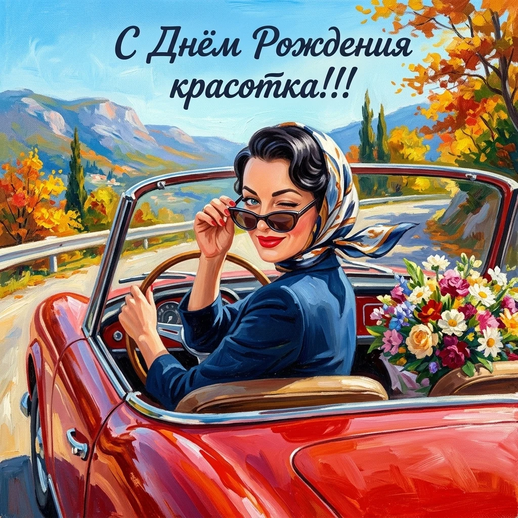 Открытка с днём рождения для подруги!