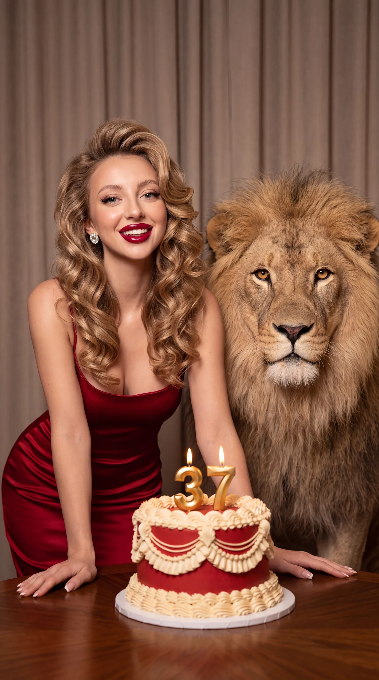 🔥Трендовое фото со львом ко Дню Рождения 🎉🎊💥 ⭐️Эксклюзивный авторский промпт