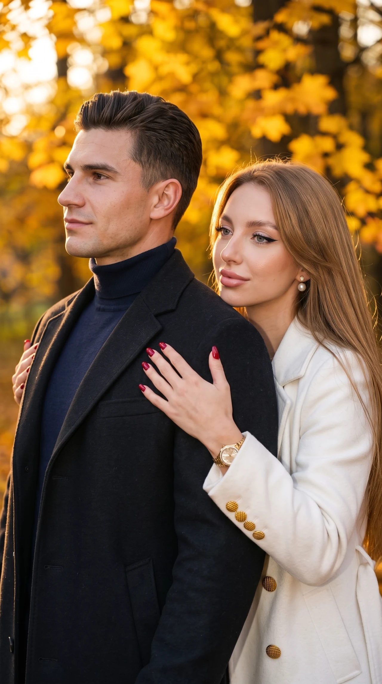🍁Роскошное осеннее фото для пары ❤️🍁 ⭐️⭐️⭐️ЭКСКЛЮЗИВ. Авторский промпт.