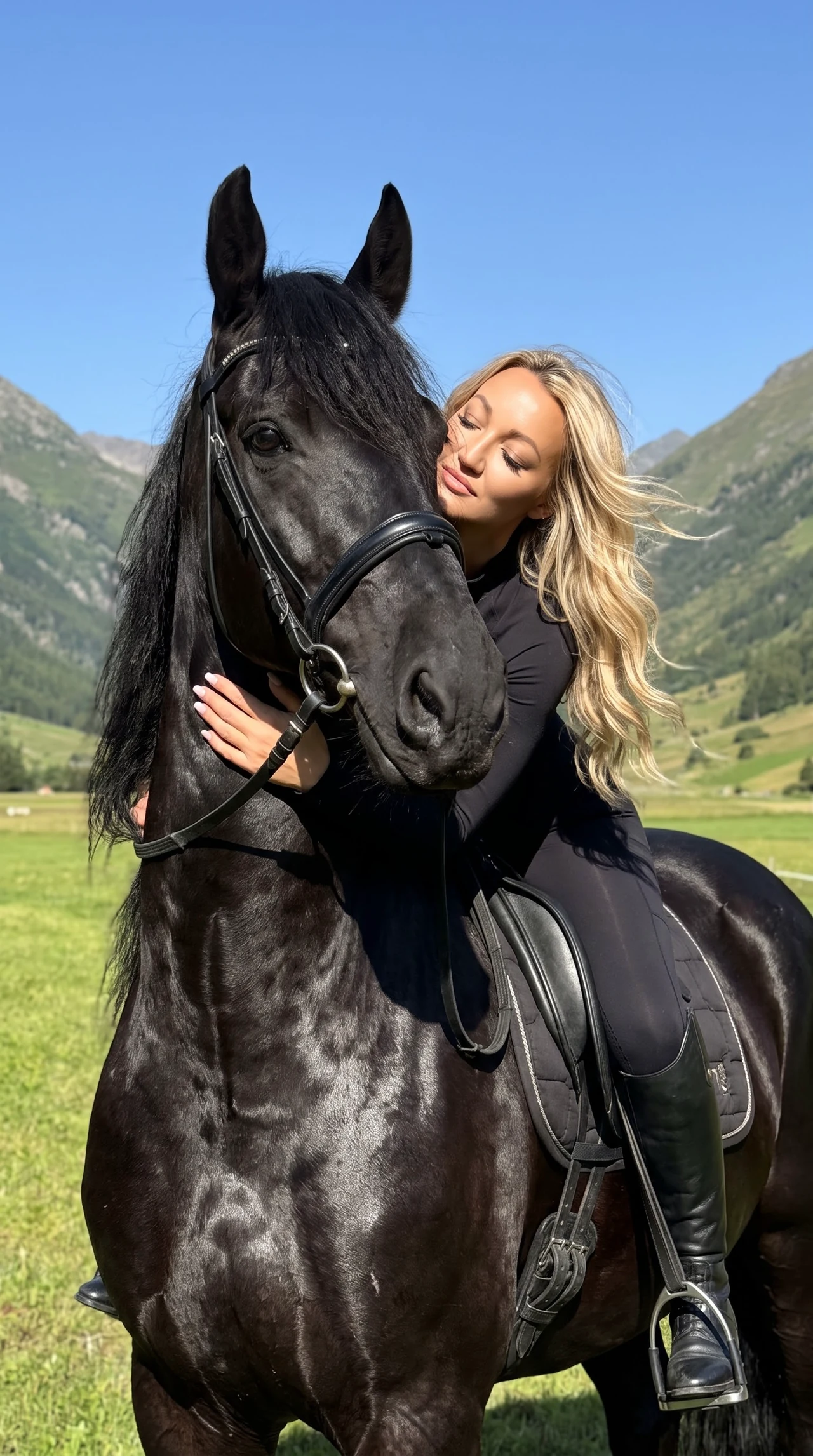 Верхом на коне 🐎 волосы будут как на вашем приложенном фото ❤️