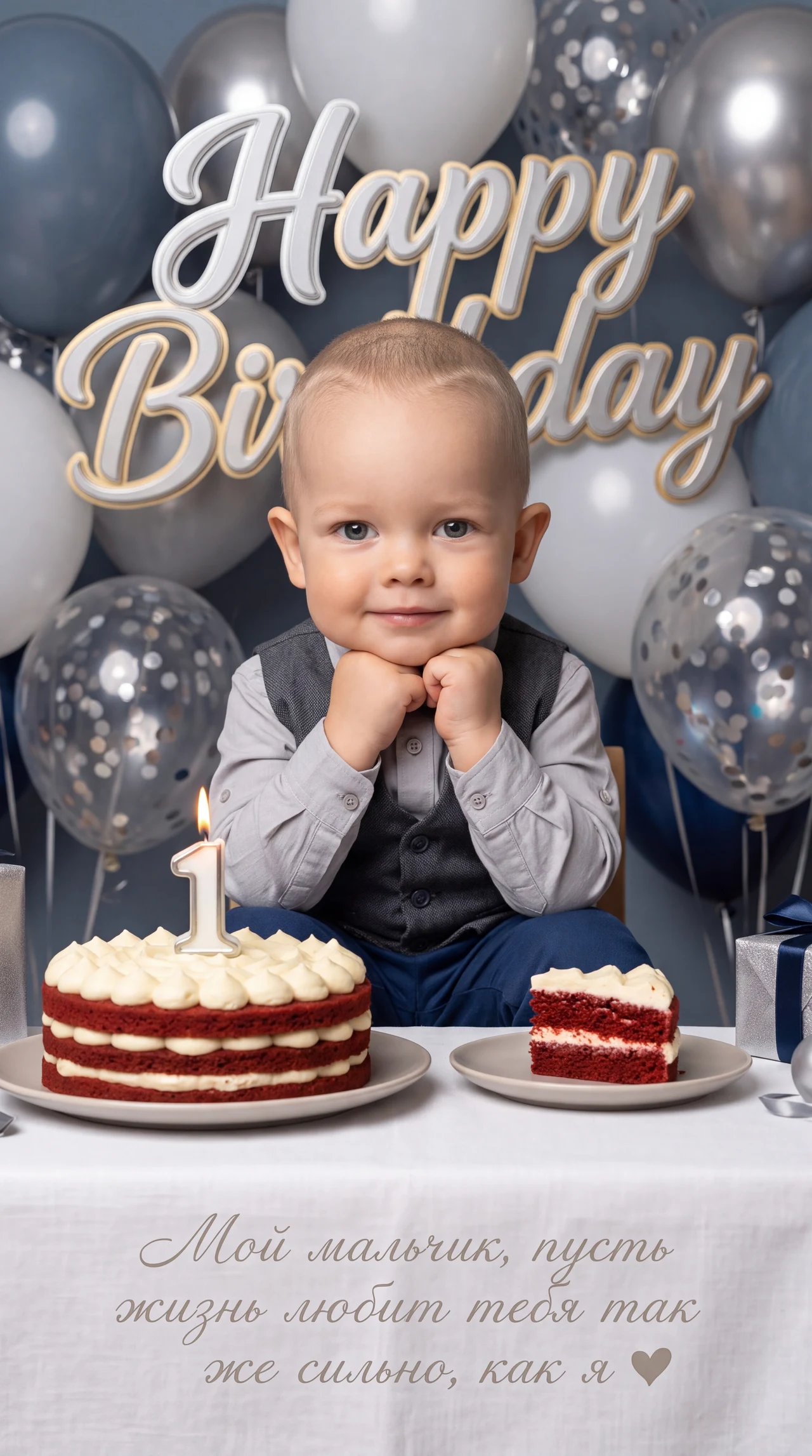 Стильная и эстетичная фотосессия на день рождения 🍰 Идеальный образ для маленького мужчин…
