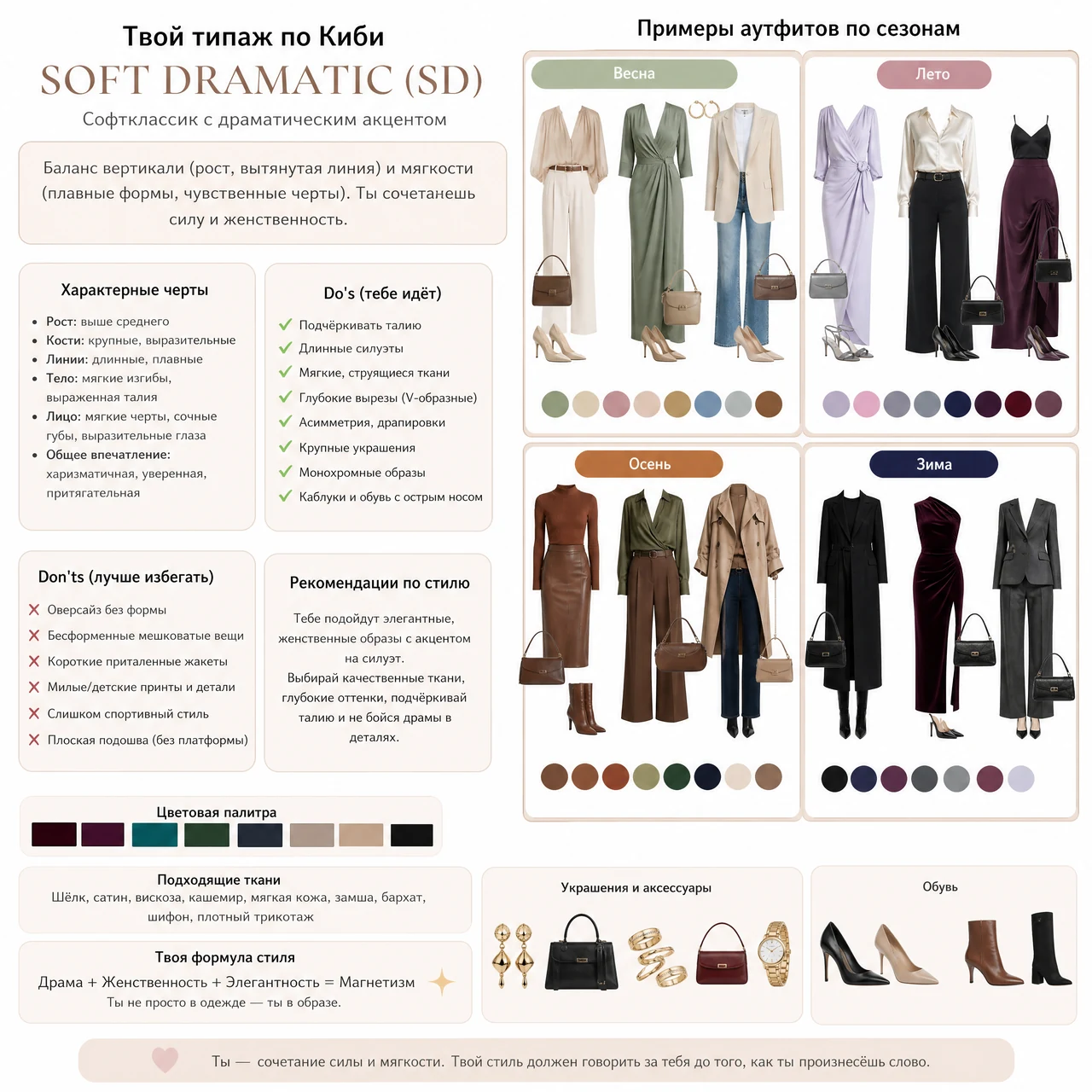 Типаж по Киби с примерами outfits