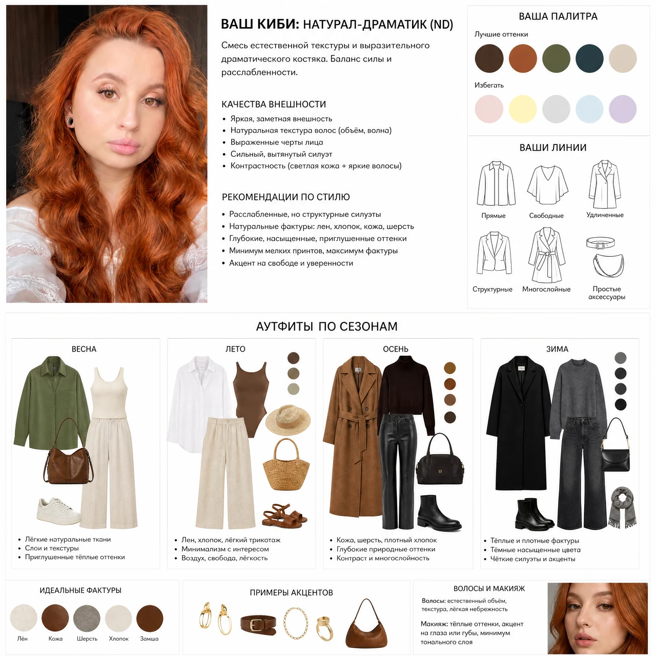 Типаж по Киби с примерами outfits