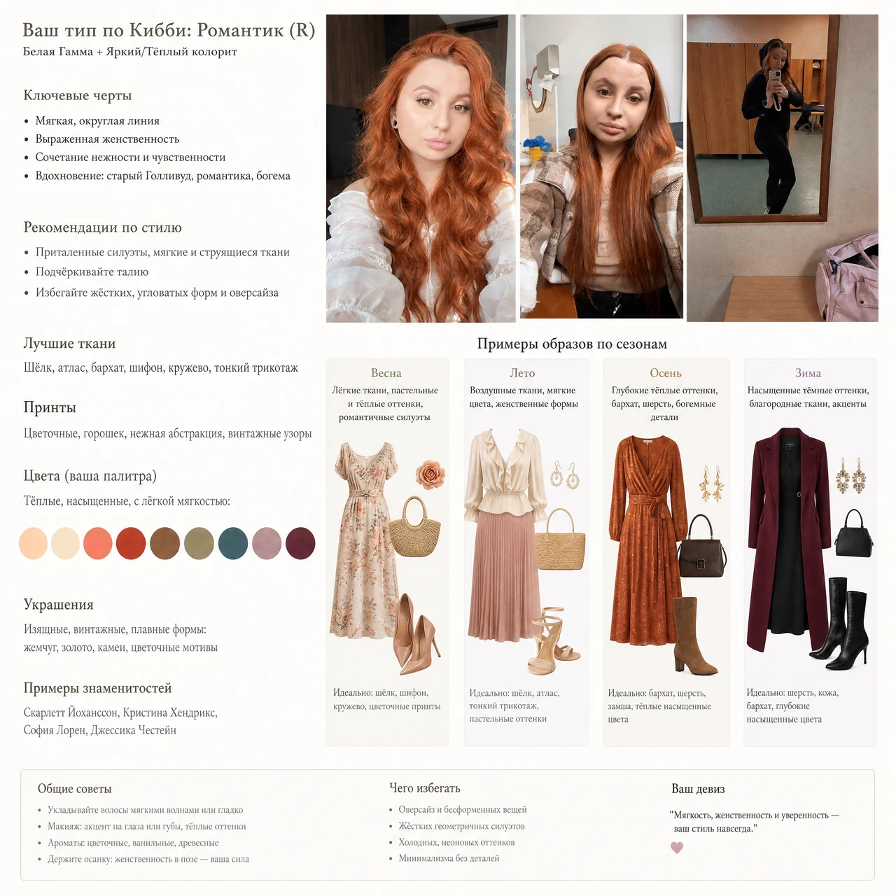 Типаж по Киби с примерами outfits
