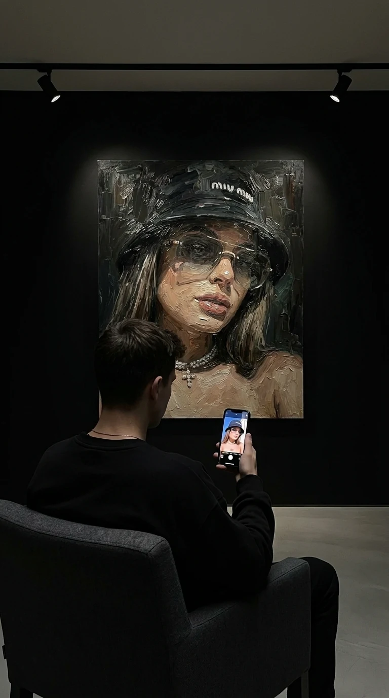 🎨 Сцена в галерее, современного искусства