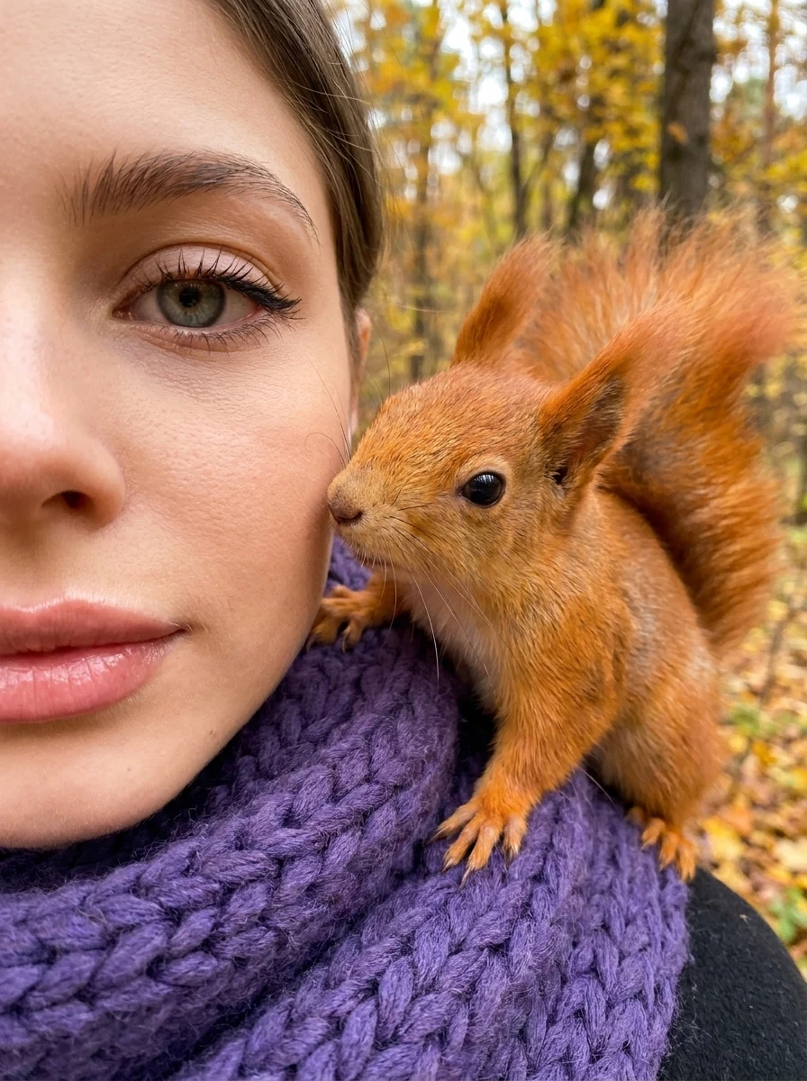 🐿️ Фотка с белочкой..... 👆🏼 Нажмите на 🔄 чтобы повторить ✨