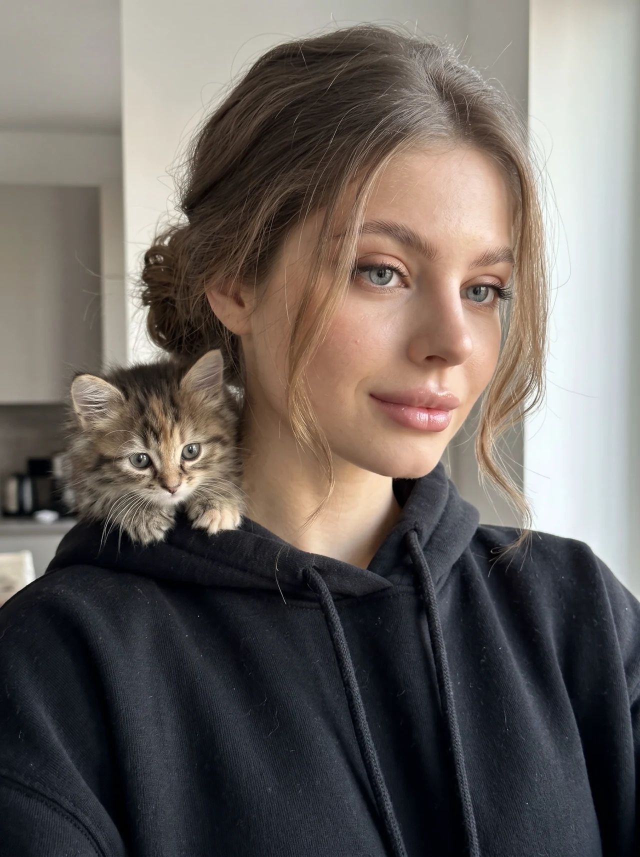 😻 Фото с котёнком ..... 👆🏼 Нажмите на 🔄 чтобы повторить ✨