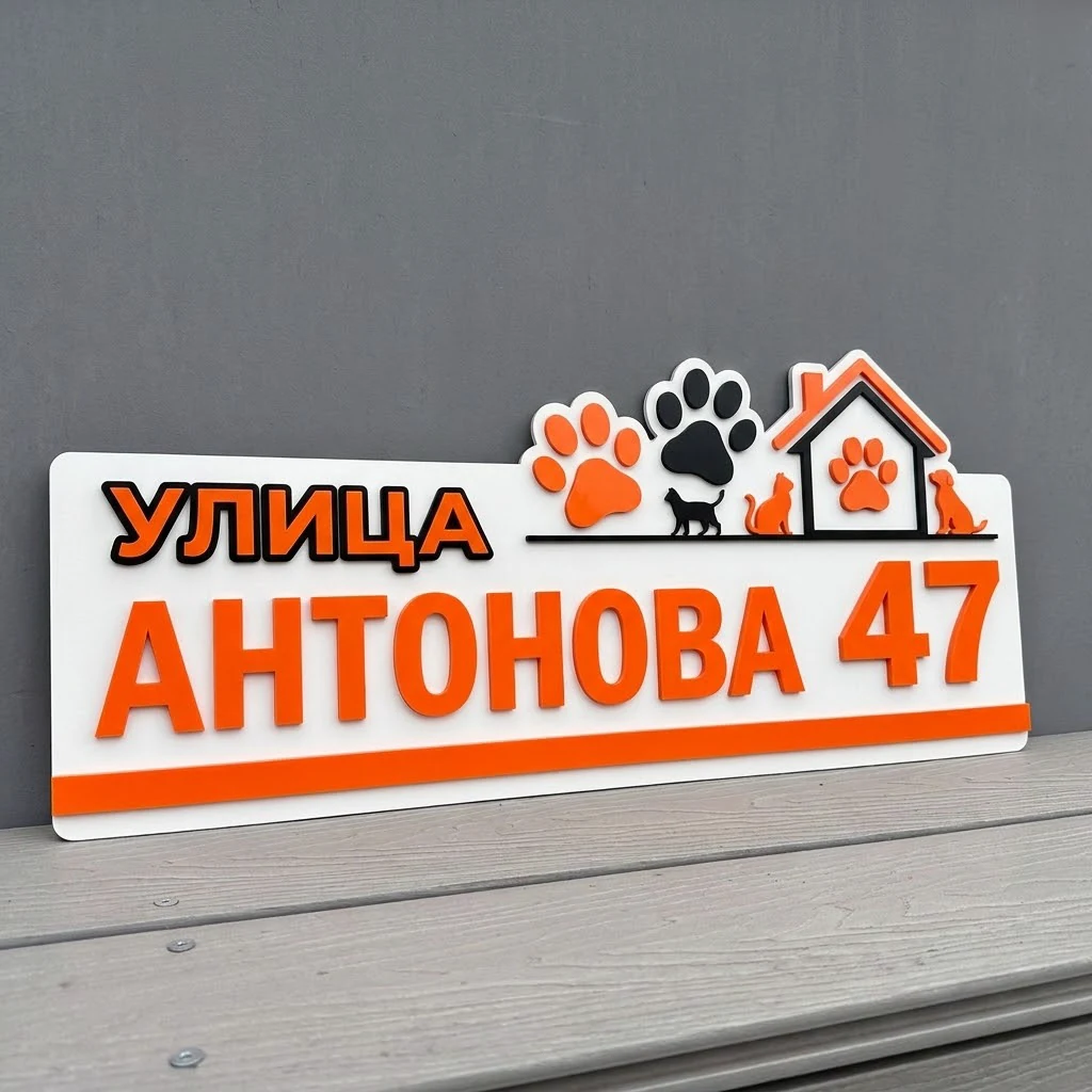 Адресная табличка для ветеринарной клиники, ветаптеки и зоомагазина