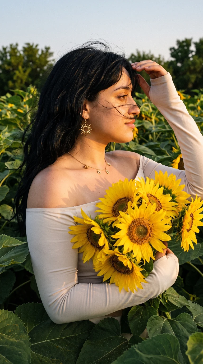 Фото в подсолнухах 🌻