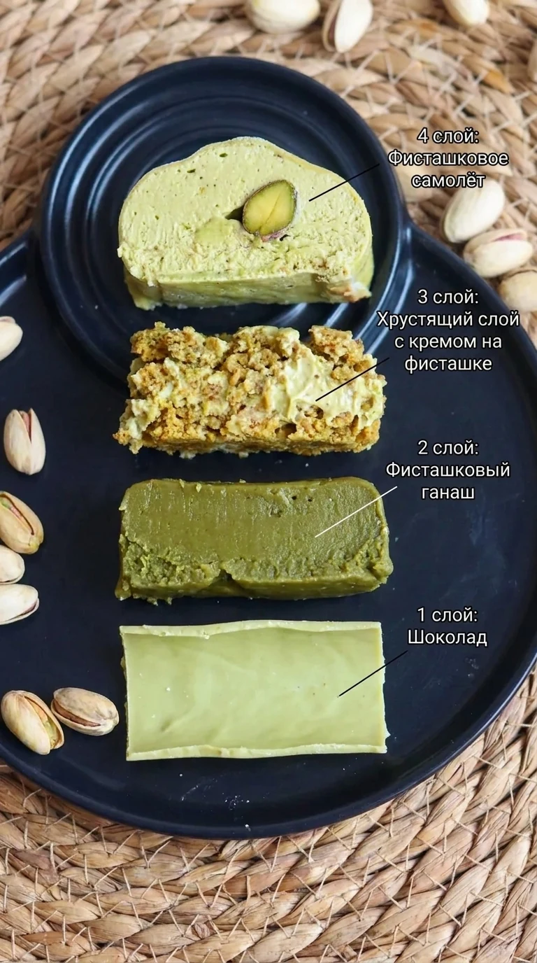 Клрпусное пирожное фисташка